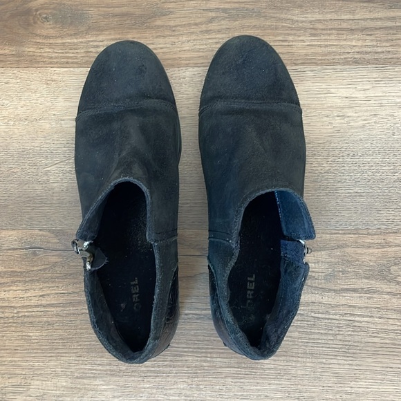 Sorel Major Low Chelsea Boot 8.5 Black Leather Flat Side Zip NL2325-010 - Picture 6 of 6